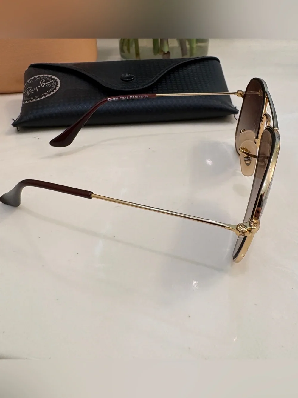 Ray-Ban Kids Gold Frame Brown Gradient Aviator Sunglasses with Case